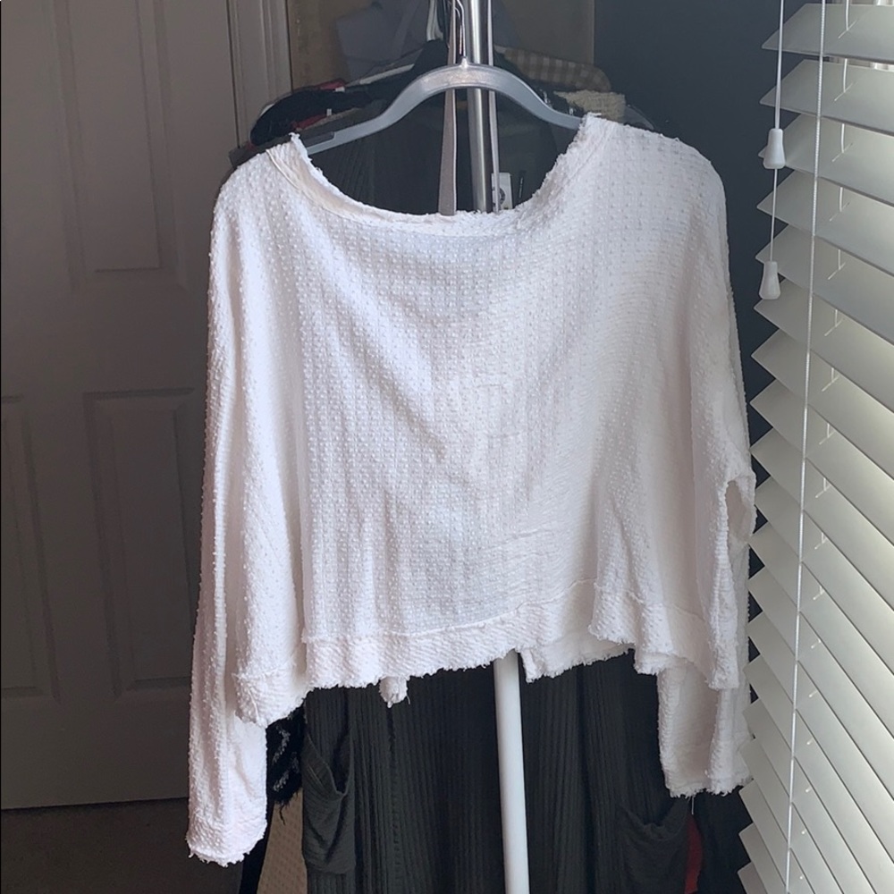 White free people blouse. Open back.